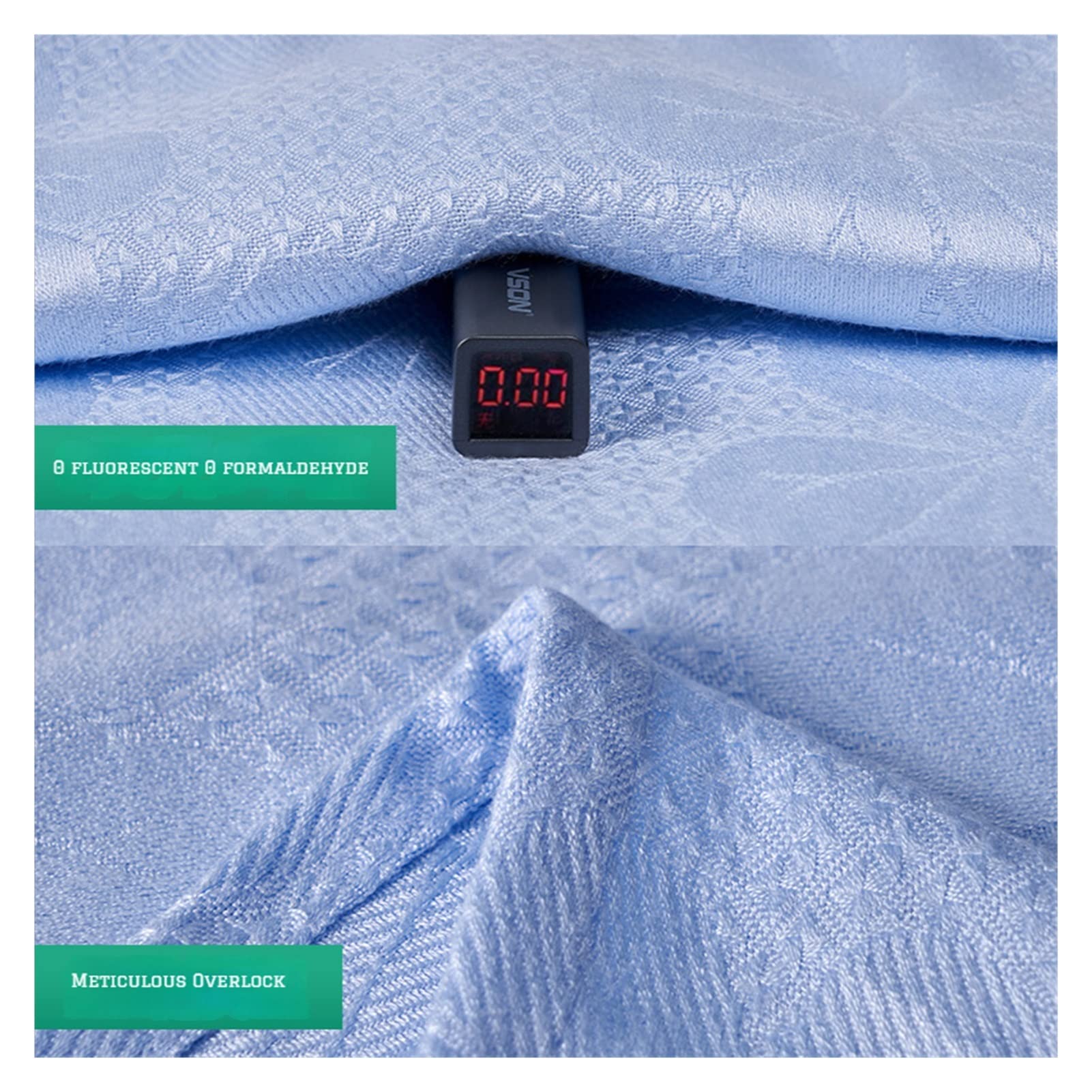 Manta Fina de Seda de Hielo de Fibra de bambú de Verano, Toalla de Fibra en Forma de Diamante, Manta de Aire Acondicionado for bebés for Camas(Blue,200x230cm(78x90inch))