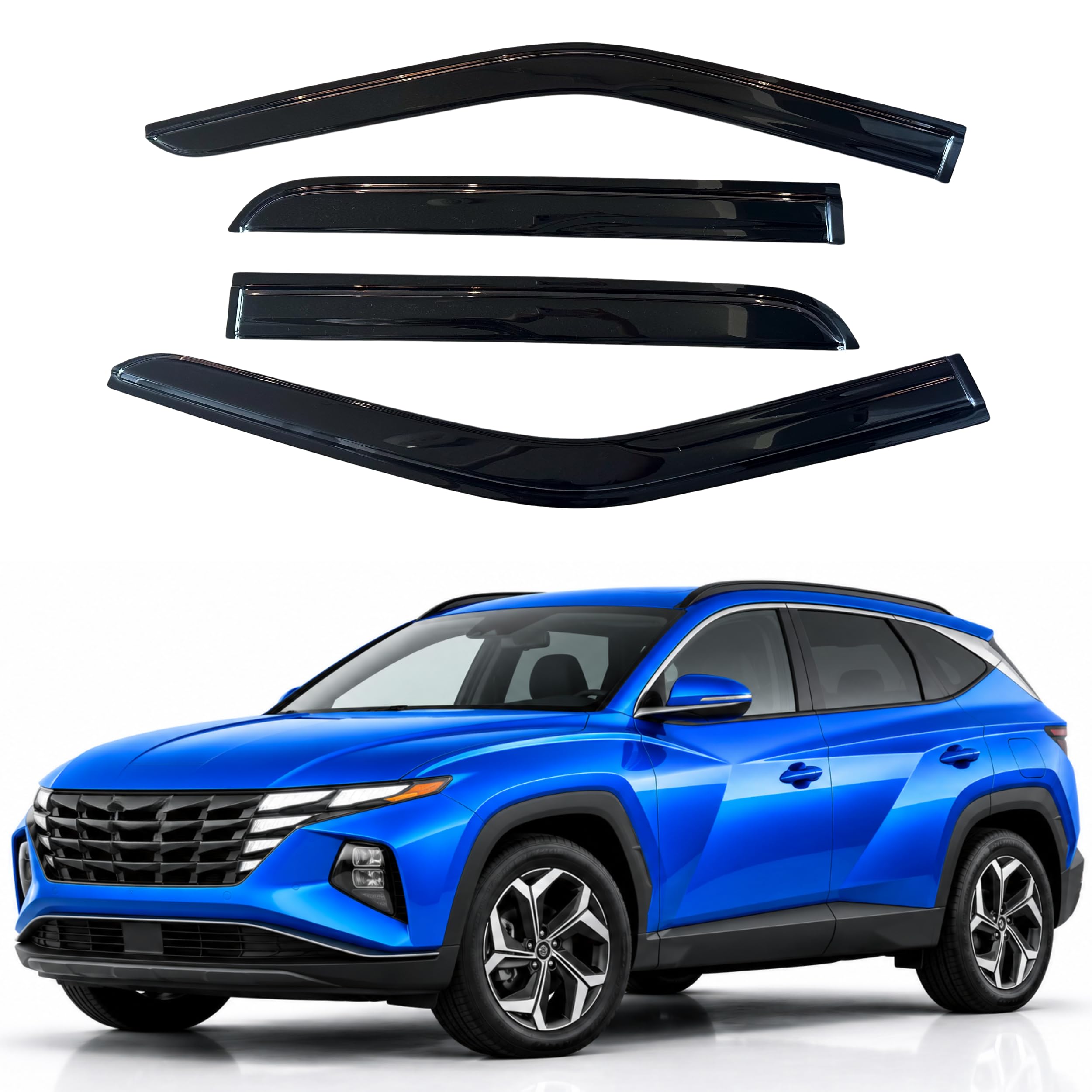 Visières de fenêtre IG pour Hyundai Tucson 2022-2026, déflecteurs de vent de protection contre la pluie extérieure 4 pièces, accessoires de voiture pour Tucson 22-26
