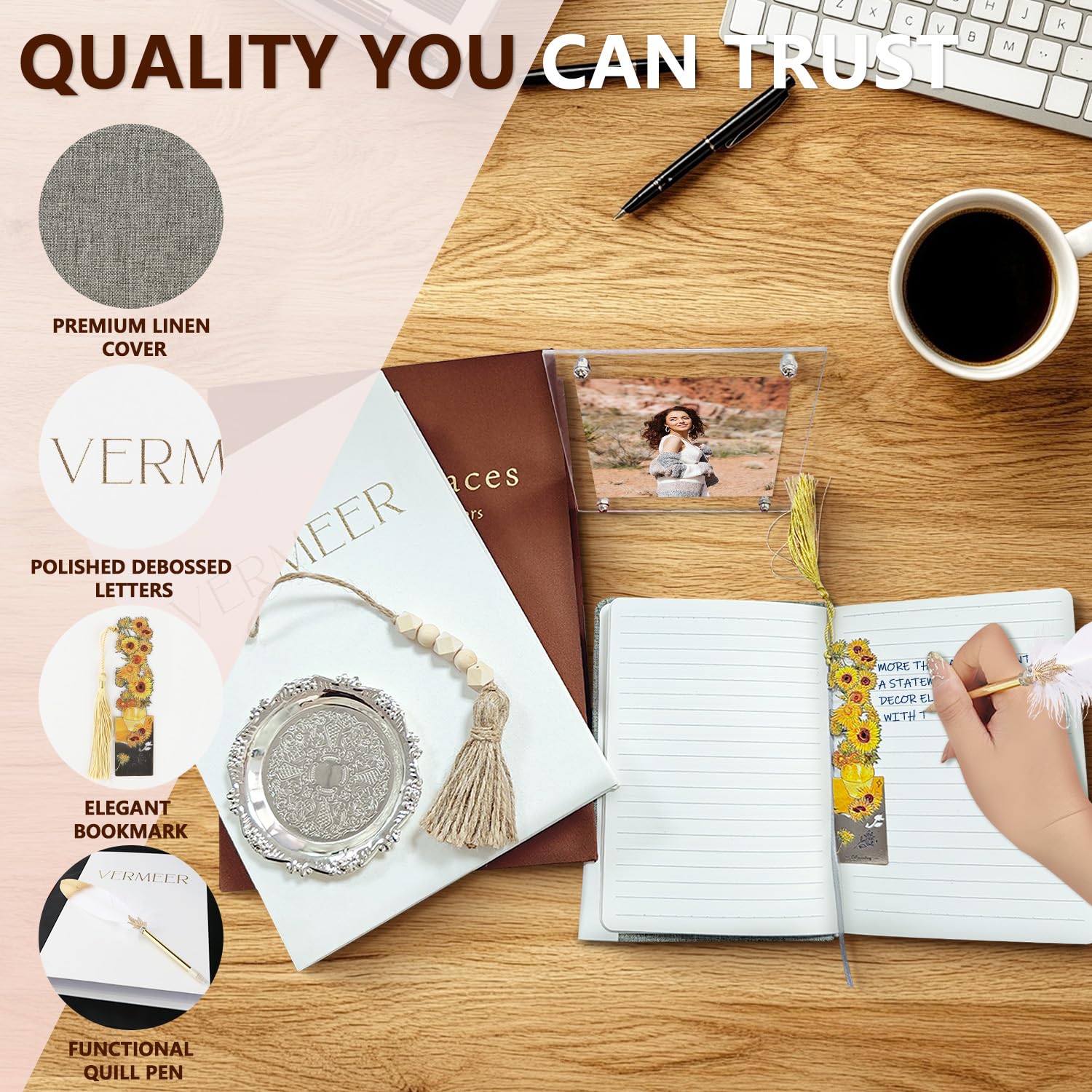 MIELIA Juego de libros decorativos: 2 libros de lino sintético para decoración de mesa de café y estantería, detalles estéticos para el hogar para decoración moderna del hogar, almacenamiento de fotos
