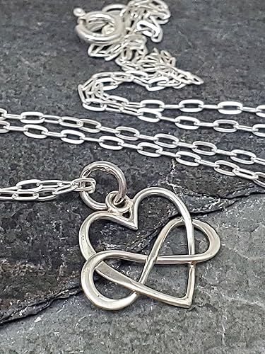 Miniatura 3 de Sterling Silver Infinity Heart Charm Necklace, 18"