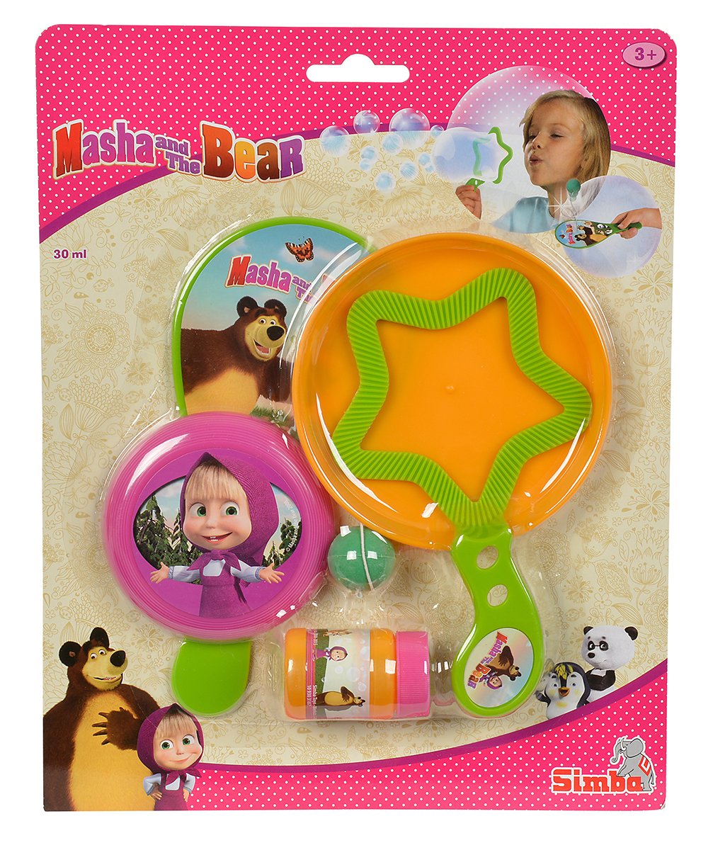 Simba Set Da Tennis Masha E Orso – Bambola Masha Con 2 Racchette, Rete E Vestito Extra, Altezza 12 Cm, Giocattolo Per Bambini 3+ Anni