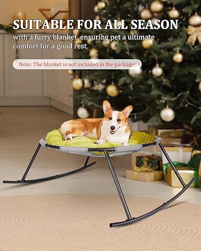 Miniatura 7 de Cama elevada para perros pequeños con malla transpirable lavable y marco de acero extraíble, cuna elevada para mascotas (17.71 pulgadas)