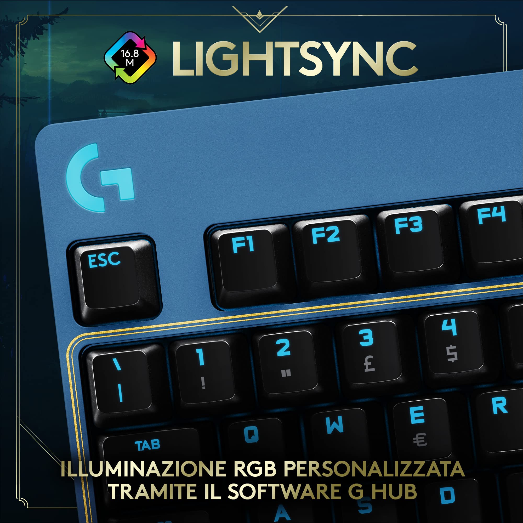 Logitech G Pro Tastiera Meccanica Gaming Edizione League of Legends Distribuzione tasti Paesi nordici
