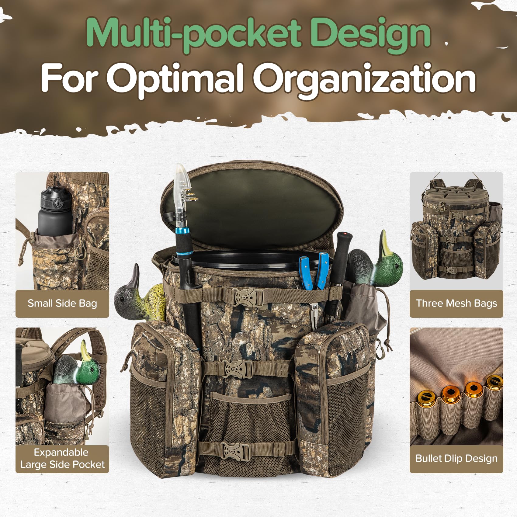 BLISSWILL Hunting Bucket Backpack - Seat Included -6