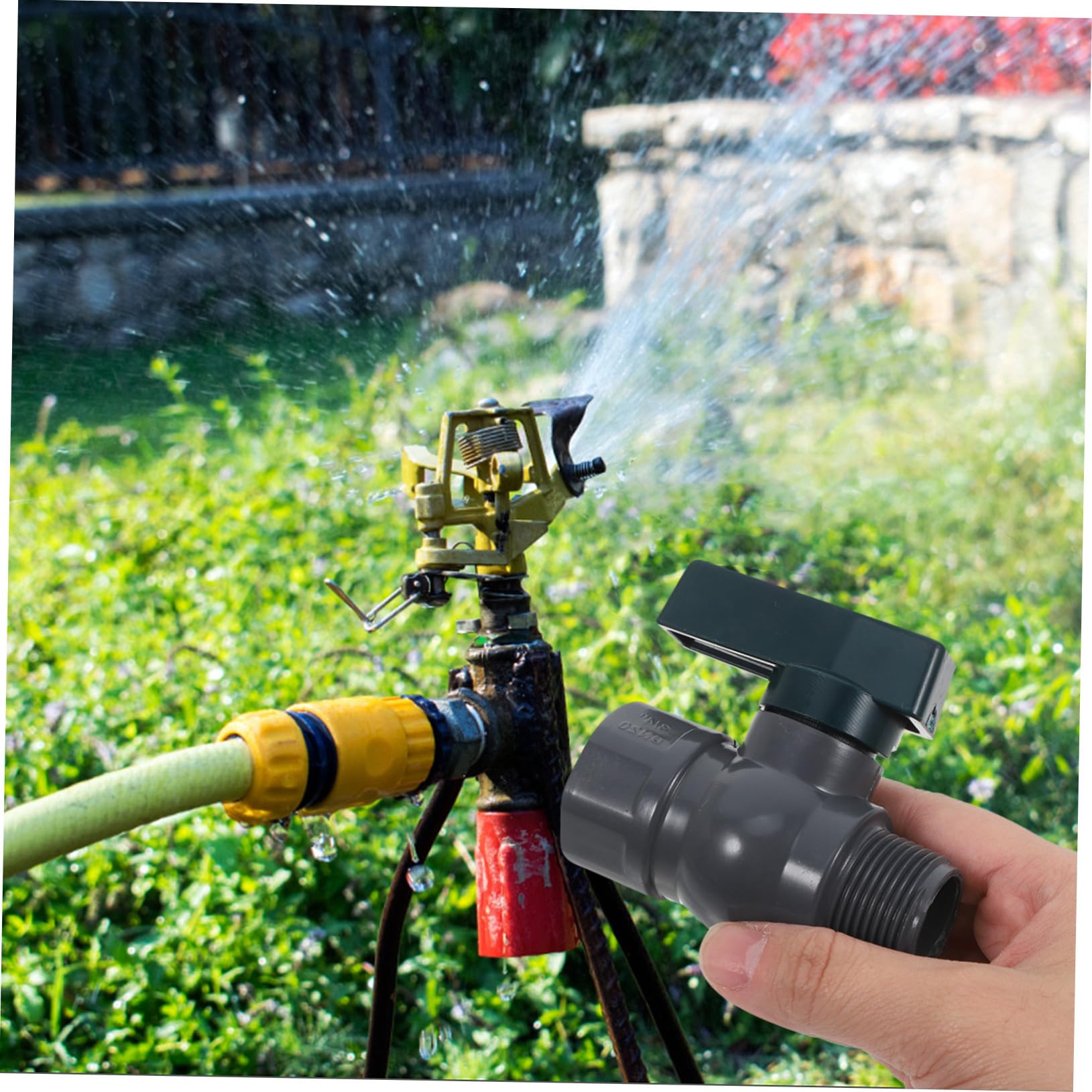2 Sätze Teiliges PVC Regentonnen Adapter mit Wasserhahn Schlauchanschluss und Gewindedichtband Wiederverwendbar Einfache Installation für Gartenbewässerung und Wassertanks