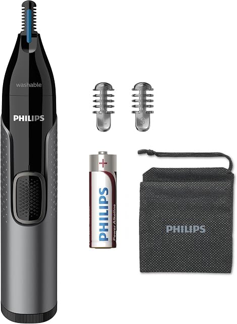 Philips Trymer do włosów w nosie i uszach Series 3000 do bezpiecznego przycinania włosów w nosie i uszach oraz brwi bez wyrywania