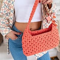 Vista 4 de Hilo de camiseta – 0.197-0.276 in – Cinta de punto para ganchillo, tejido, macramé, manualidades – 328.1 ft / 110 yardas – Hilo de algodón