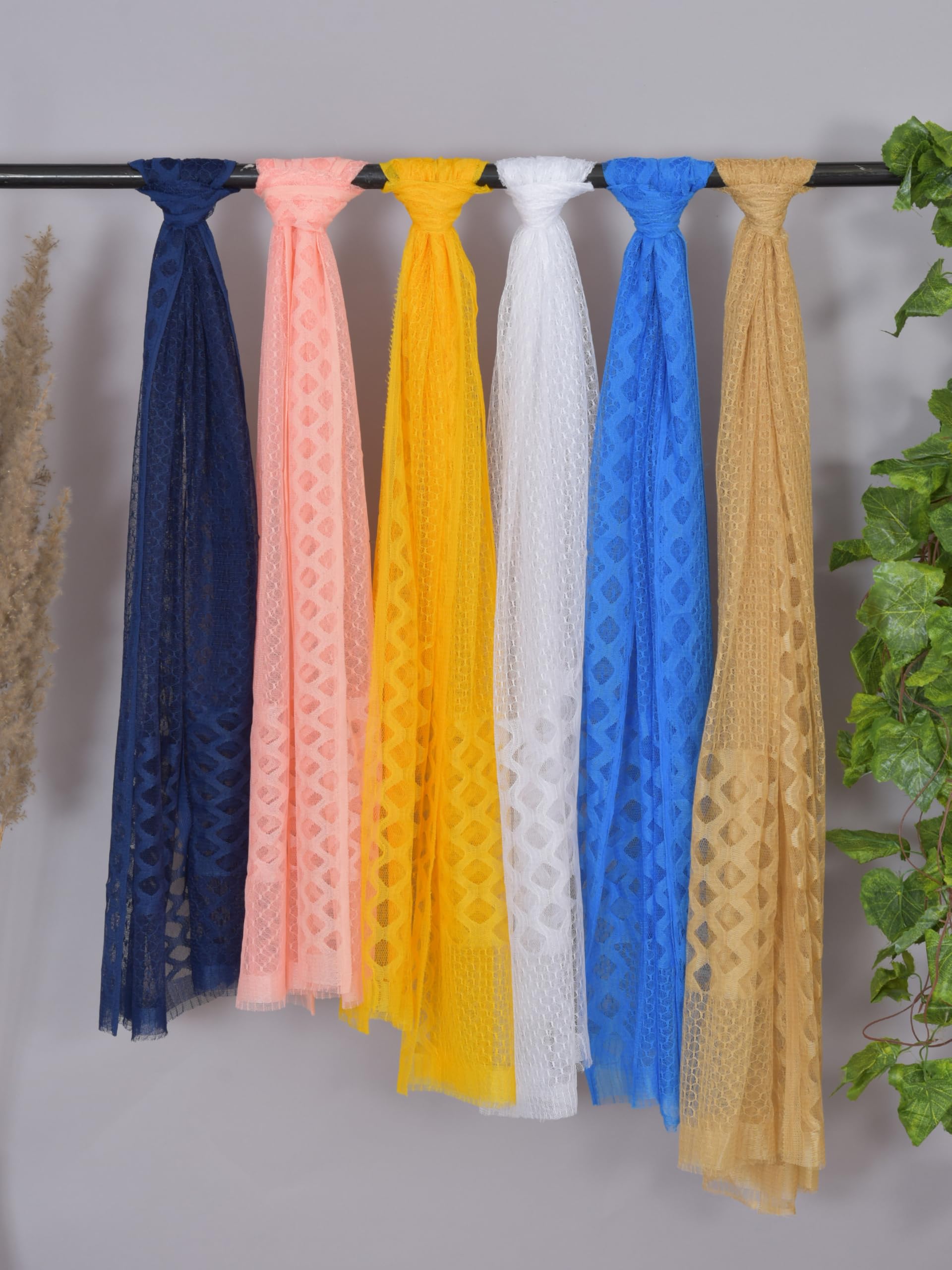 Nakoda Creation Net Self Design Women Dupatta (Super Net Dupatta 6-Navy,Jogiya,Yellow,White,Turquoise,Beige) - BZ46561-picture-11