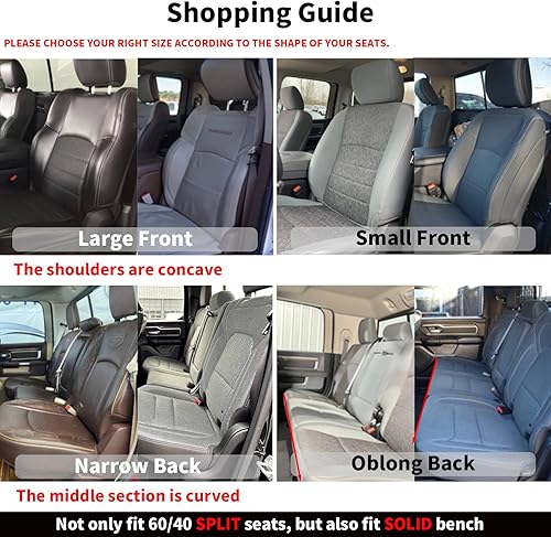 Miniatura 6 de LUCKYMAN CLUB D01-ZGJ - Fundas de asiento para camioneta, de piel sintética impermeable, con funda para consola central (juego completo, negro y