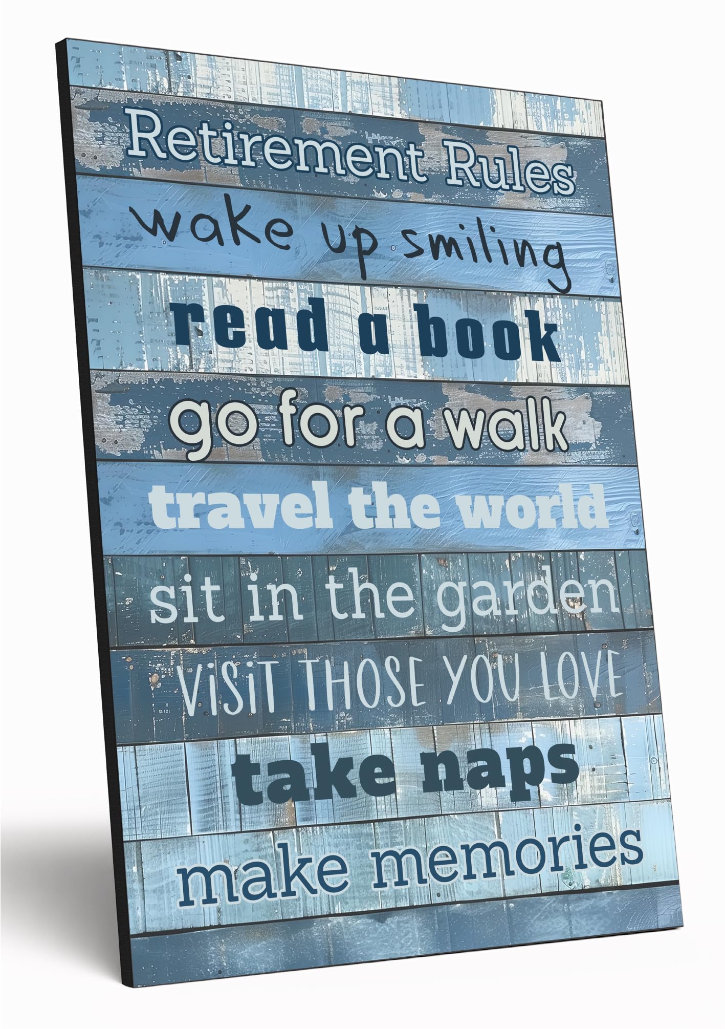 Motivational Wall Art Sign Plaque Inspire Every Day Vibrant Print Retirement Rules A4 Wooden Home Décor Uplifting Decoration