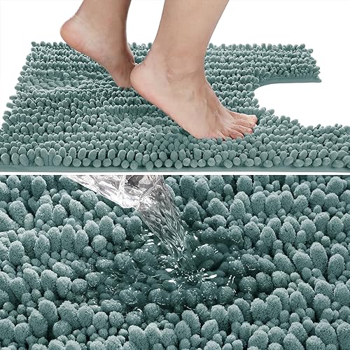 Miniatura 577 de Yimobra - Tapete de baño largo de felpilla, grande de 55.1 x 24 pulgadas, microfibra gruesa, absorbente, extrasuave, antideslizante, peludo, lavable