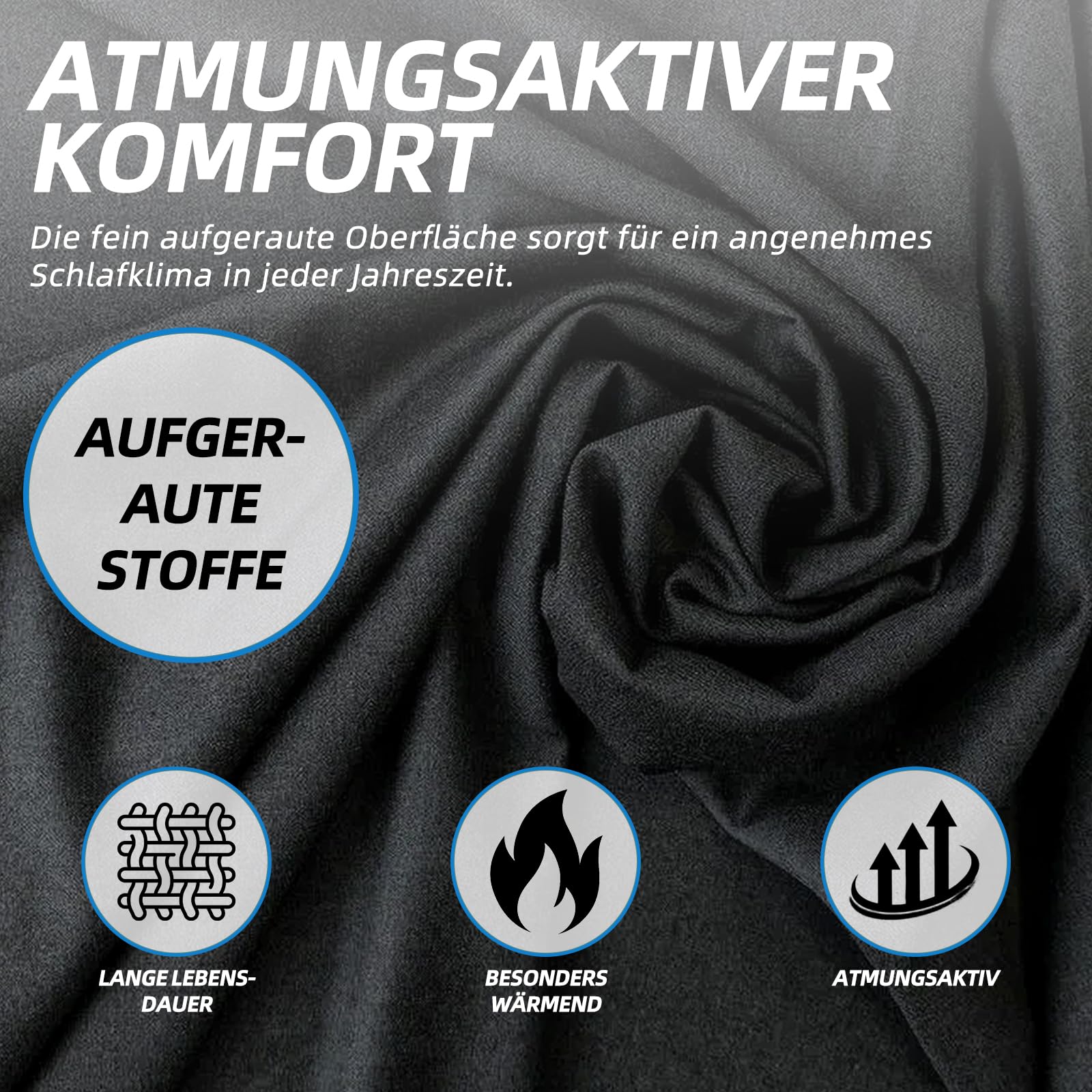 Spannbettlaken Set 3tlg Wohnmobil Einzelbetten 100% Baumwolle, Schwarz