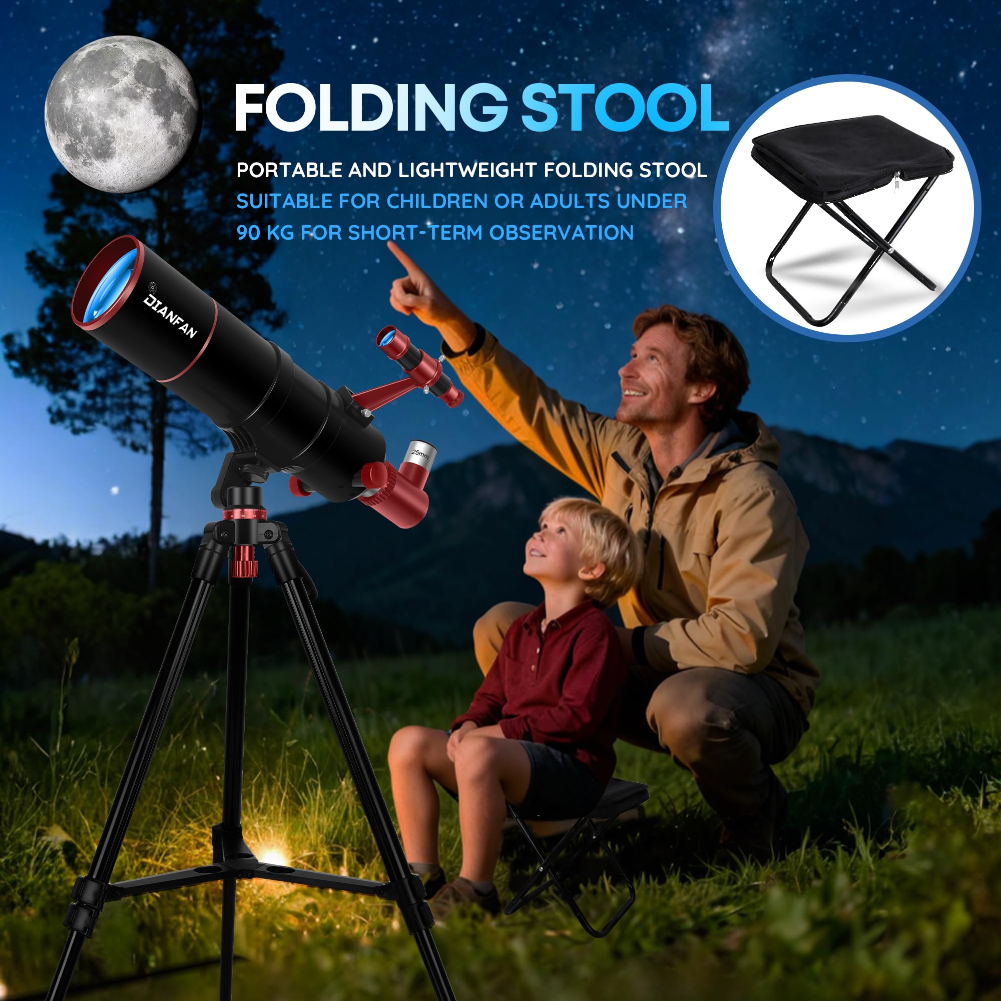 Telescopio Professionale Dianfan 90/550 Astronomico - Dettaglio