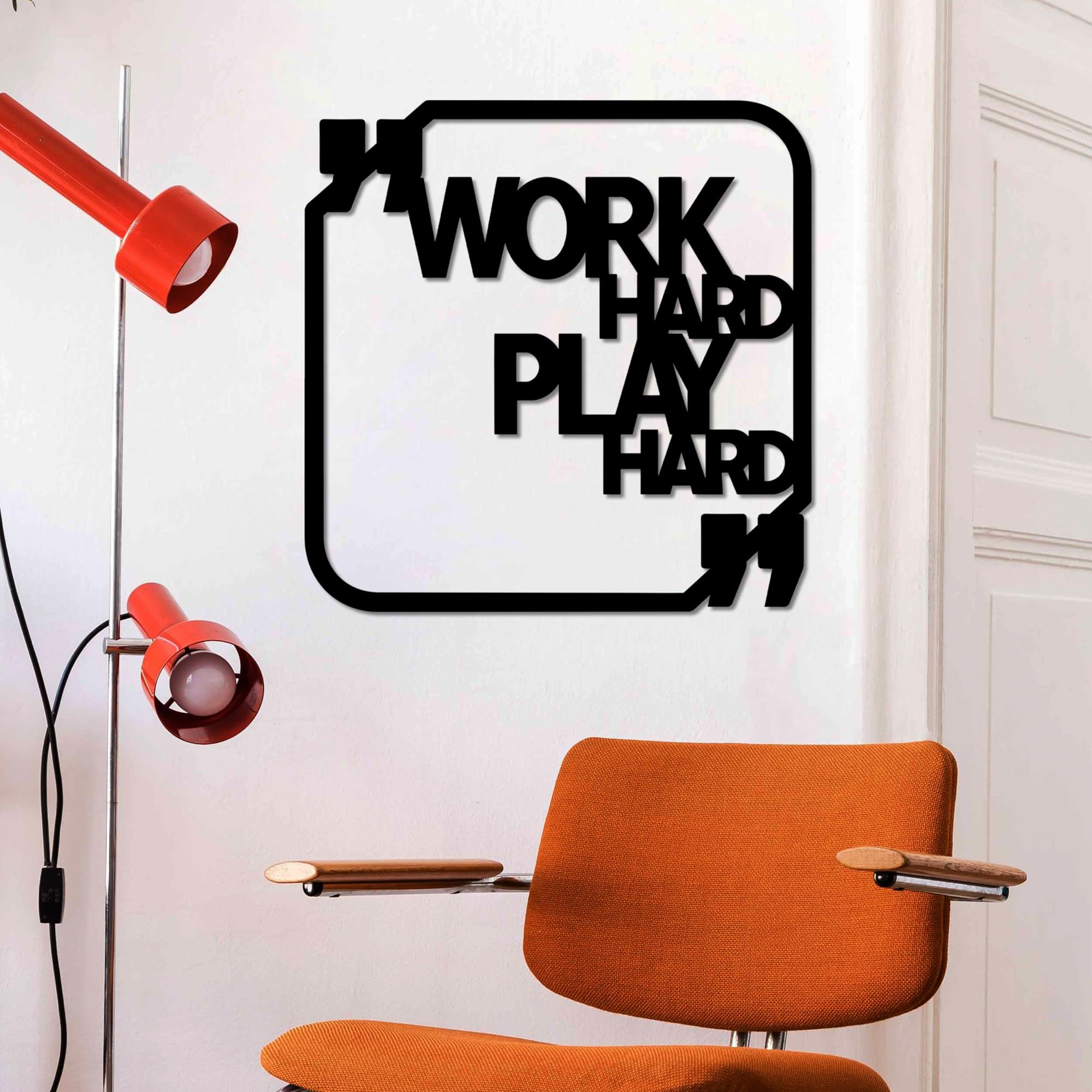 Hanah Home Elegante accessorio decorativo da parete in metallo, nero, 50 x 50 cm, 100% metallo, spessore 1,5 mm, leggero (0,91 kg), perfetto per arredamento moderno