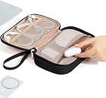 NISHEL Cord de voyage Housse d'organisateur, Double couche Tech Sac électronique, Essentiels pour chargeur, câble, téléphone, lecteur flash, noir