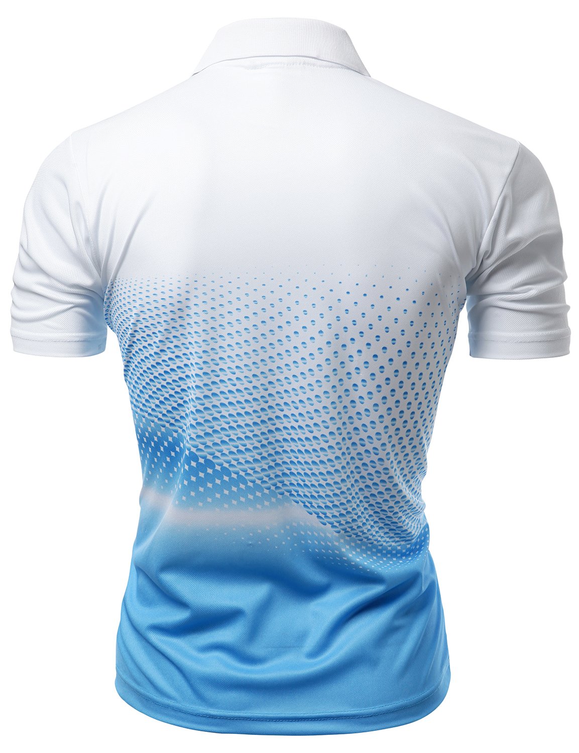 Xpril Mens Cool Max Fabric Sporty Design Printed Polo Tshirt Blue S