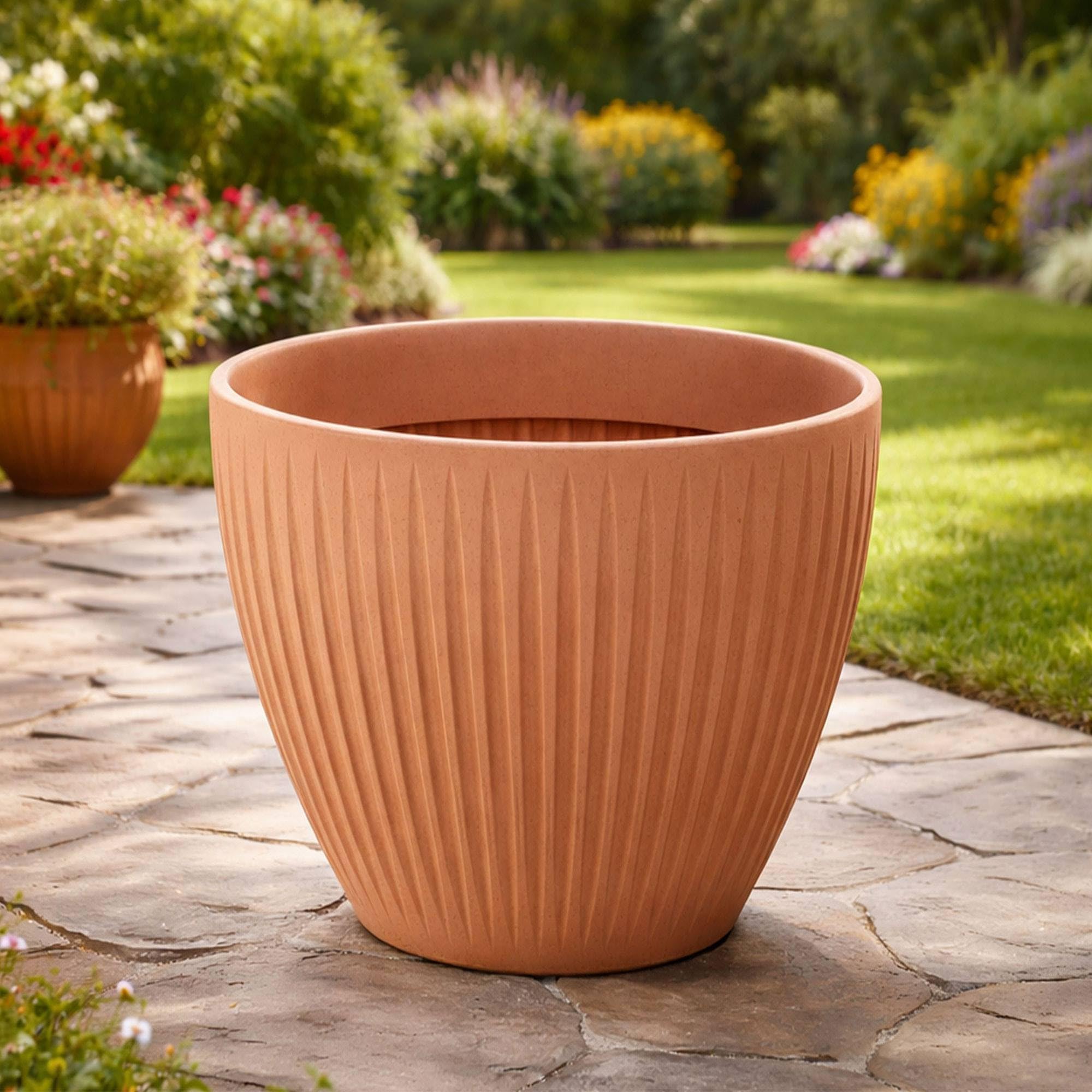 Well Home Maceta de Rotomoldeo Latia Round Ø40x33 Terracota