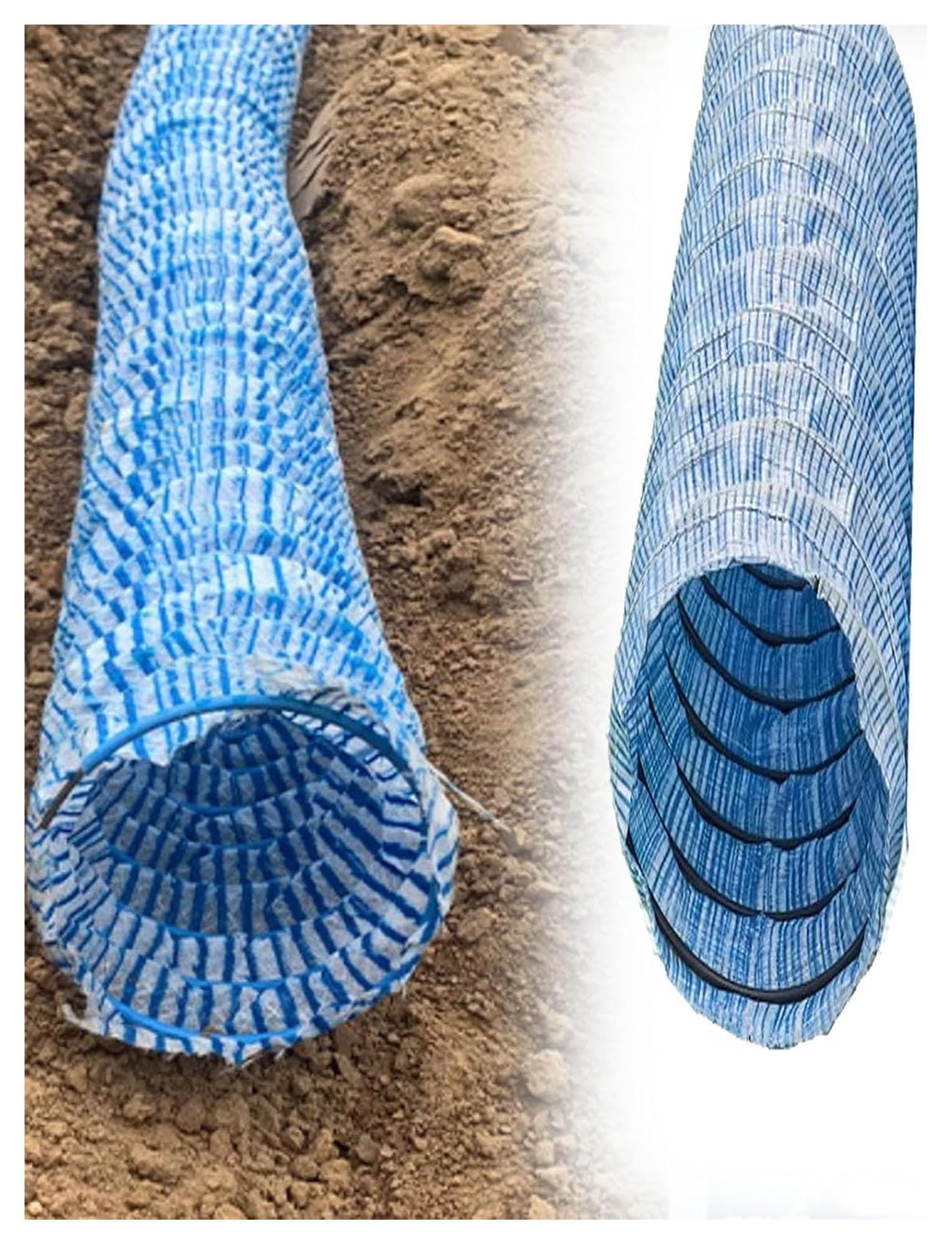 Corrugated Perforated French Drain Pipe, Flexible French Drain Pipe, Perforated Corrugated Land Drainage, 1-20 Meters Length(200mm,1 Meter)
