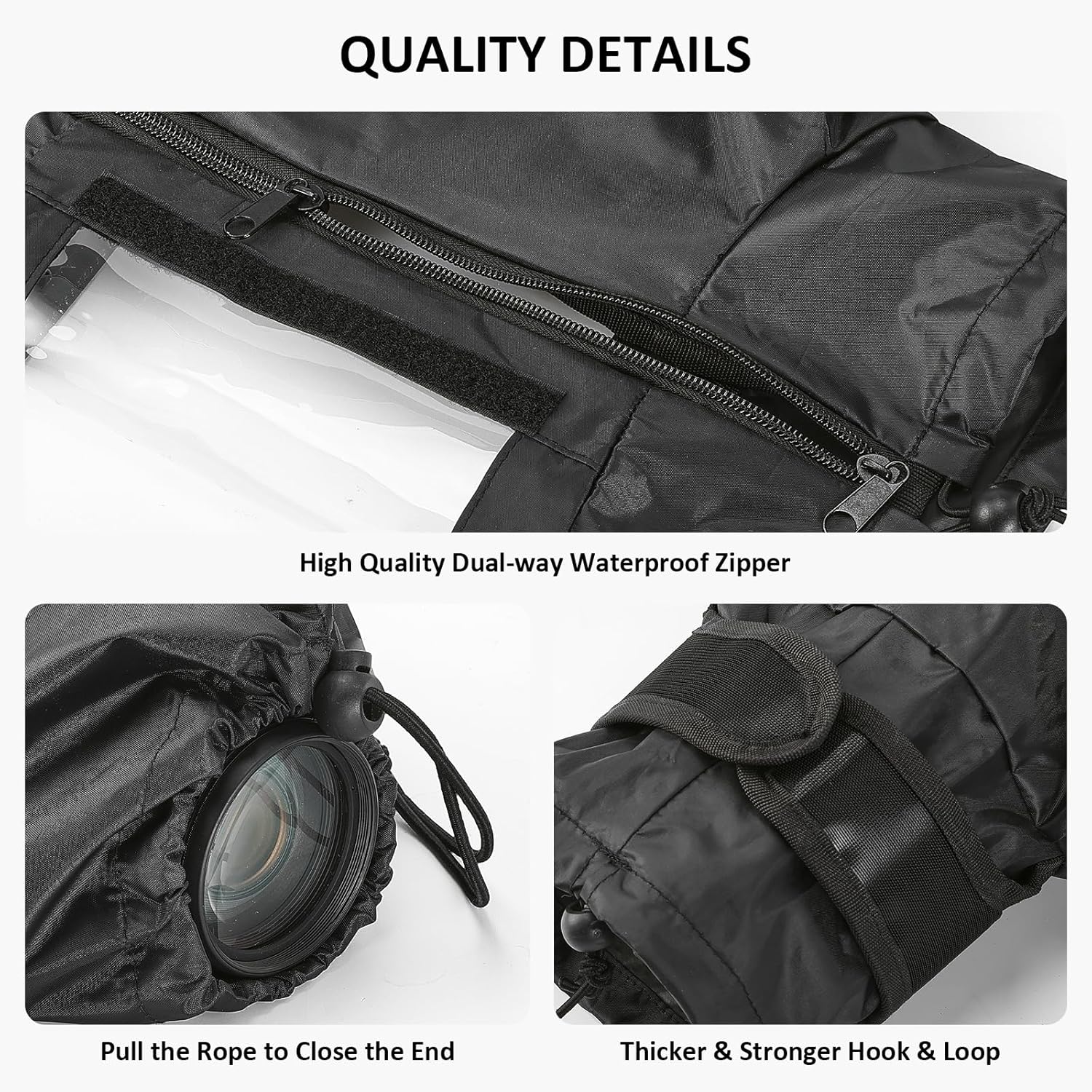 Professional Waterproof Camera Rain Cover,Universal DSLR Camera Protector for Outdoor Photography with Anti-Fog Window and Lens-Change Access,Fits Canon Nikon Sony in Rain,Snow,Dust
