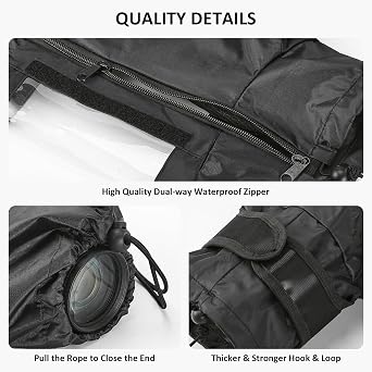 Professional Waterproof Camera Rain Cover for DSLR | Universal DSLR Camera Protector for Outdoor Photography with Anti-Fog Window & Lens-Change Access,Fits for canon,for nikon