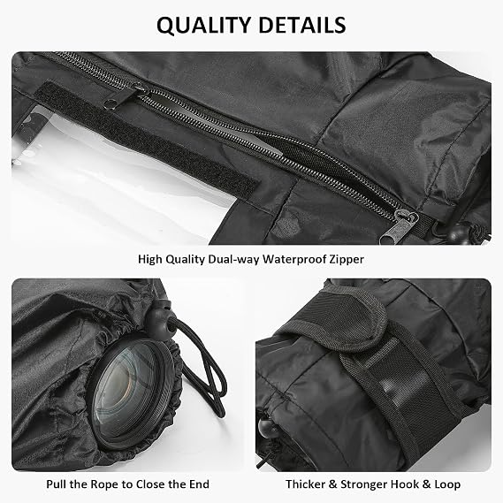 Professional Waterproof Camera Rain Cover for DSLR | Universal DSLR Camera Protector for Outdoor Photography with Anti-Fog Window & Lens-Change Access,Fits for canon,for nikon