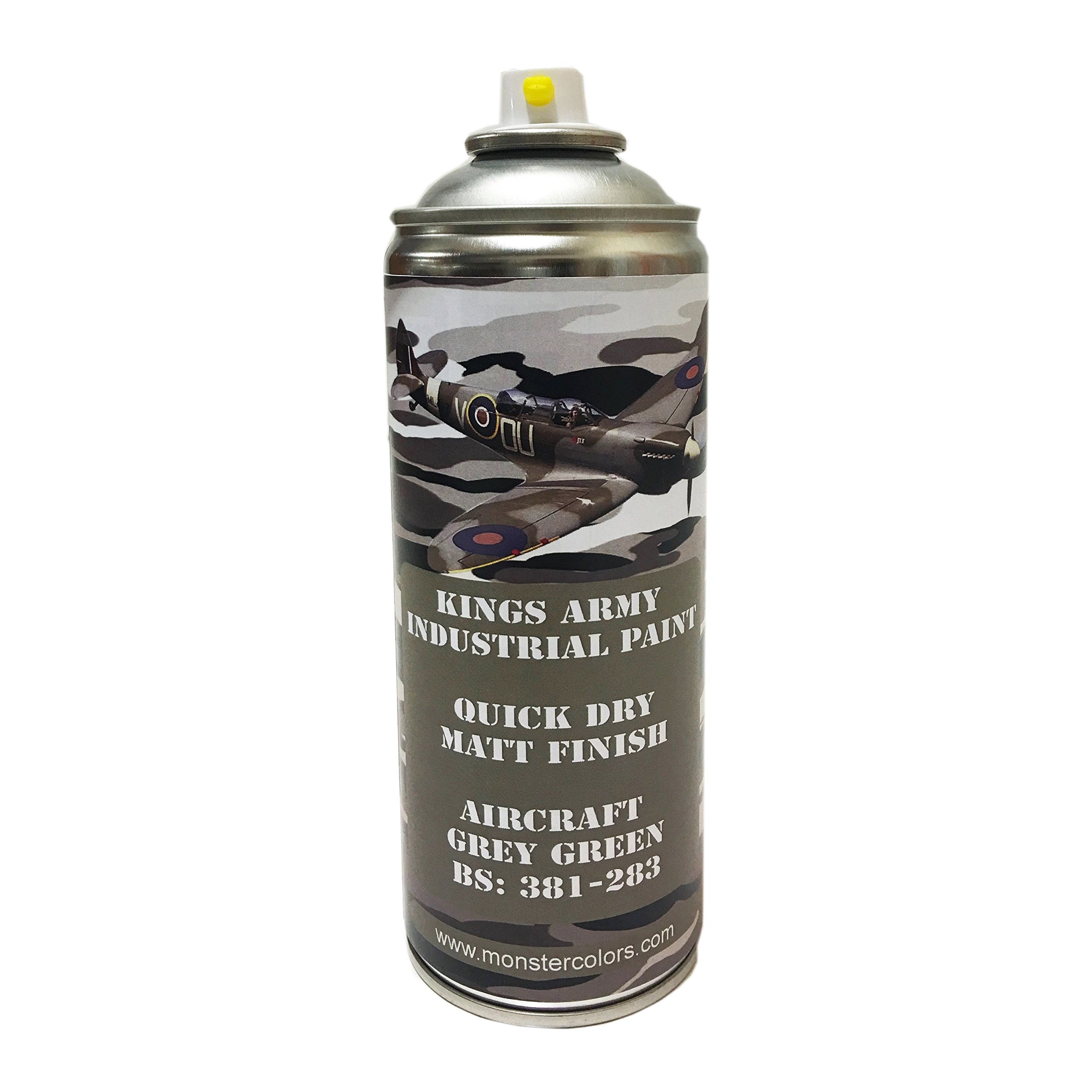 Kings Army Aircraft Grey Green Bs 381-283 Military Matt Spray Paint 400ml Military Vehicle Paint, Airsoft, Paintball, Model Maker Paint, Fishing