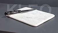 Vista 5 de Tabla de cortar de mármol Plato de queso Plato multiusos para servir (blanco) 9 "x 12