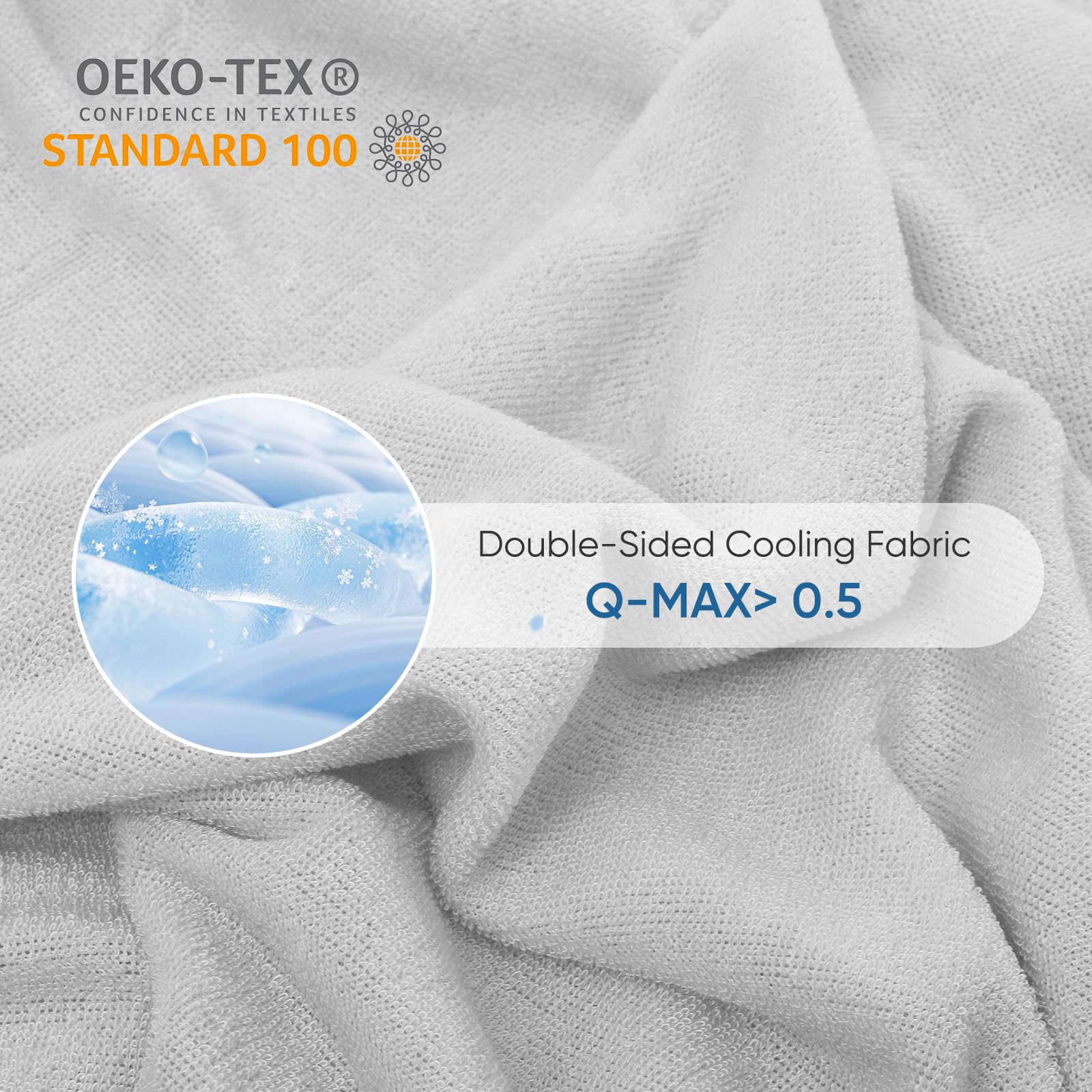 Marchpower Manta Verano Fresco-Gris, 200×220cm | ARC-Chill 3.0, con Fibra de Enfriamiento Japonesa Q-MAX>0.5,Transpirable Suave,Anti Estático,9 Caras,Alivia Sudor