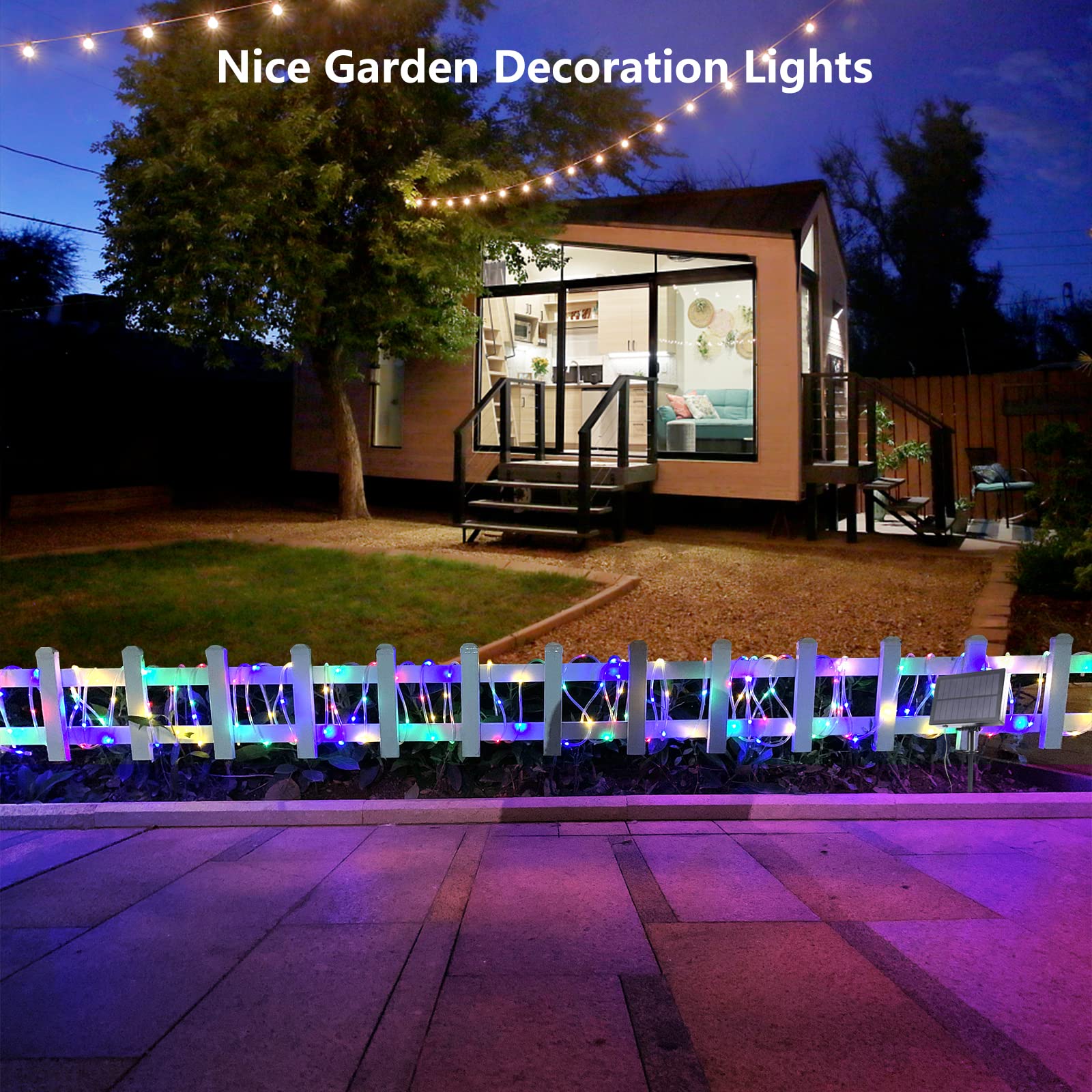 Luci a LED per interni, 100 luci a tubo LED con 18 colori, luci per esterni, impermeabili, per esterni, giardino, piscina, camera da letto, matrimoni, feste, decorazioni per interni ed esterni