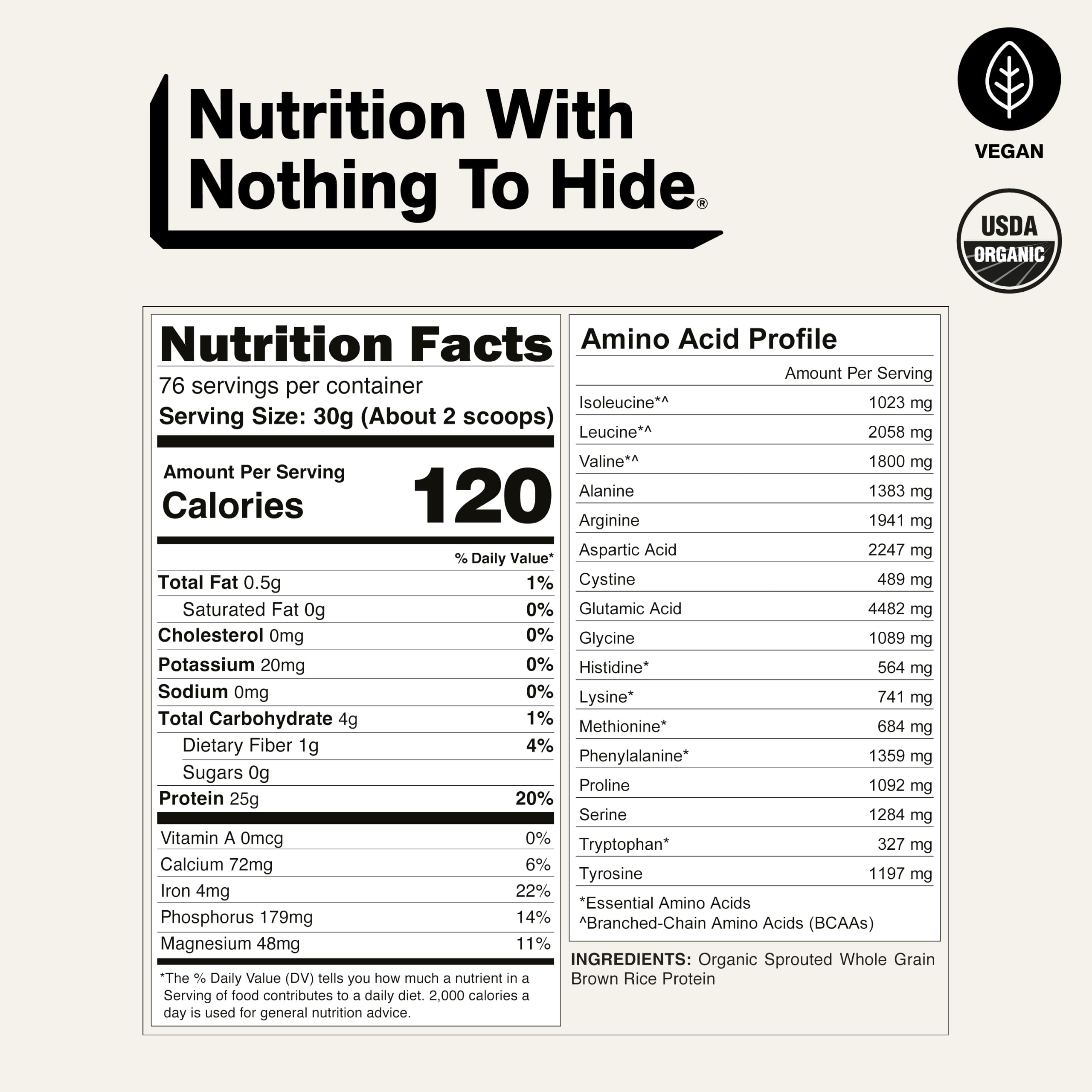 NAKED nutrition Rice - Organic Brown Rice Protein Powder - Vegan Protein Powder - 5Lb Bulk, Gmo Free, Gluten Free & Soy Free. Plant-Based Protein, No Artificial Ingredients - 76 Servings — Amazon image 5