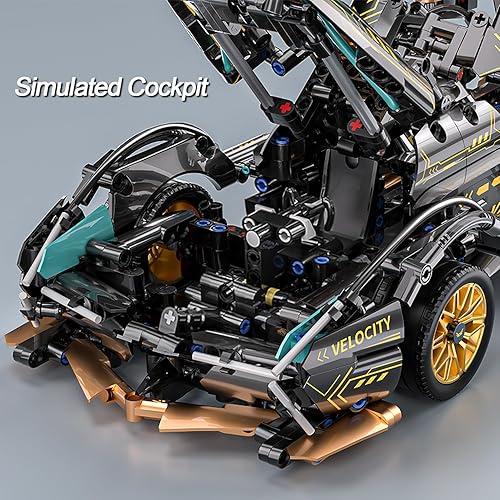 Miniatura 4 de PinkBee Juego de bloques de construcción de autos deportivos para adultos, auto de carreras coleccionable a escala 114, juguete de ingeniería,