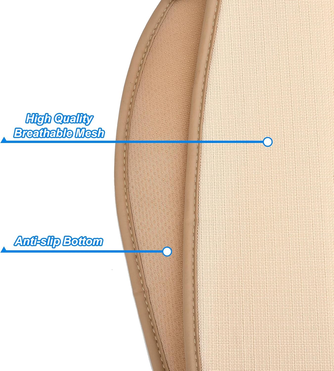XhuangTech Cooling Car Seat Cushion, Ventilated Air Circulation Seat Cover, 12V Automotive Front Seat Summer Cooling Pad with 8 Powerful Fans, 3 Speed Adjustable, Universal for Car SUV Truck (Beige)