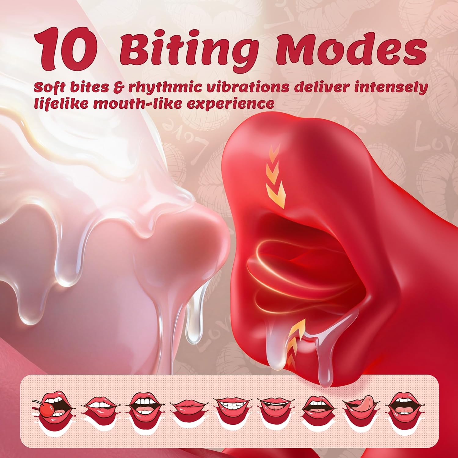 Vibrator Women Sex Toys, 3 in 1 G-Spot Vibrators with 10 Vibration, Flapping & Clamping Modes, Tongue Dildo Vibrator Adult Toys for Women, Clitoral & Nipple Stimulation Rose Toy Couples Sex Toys