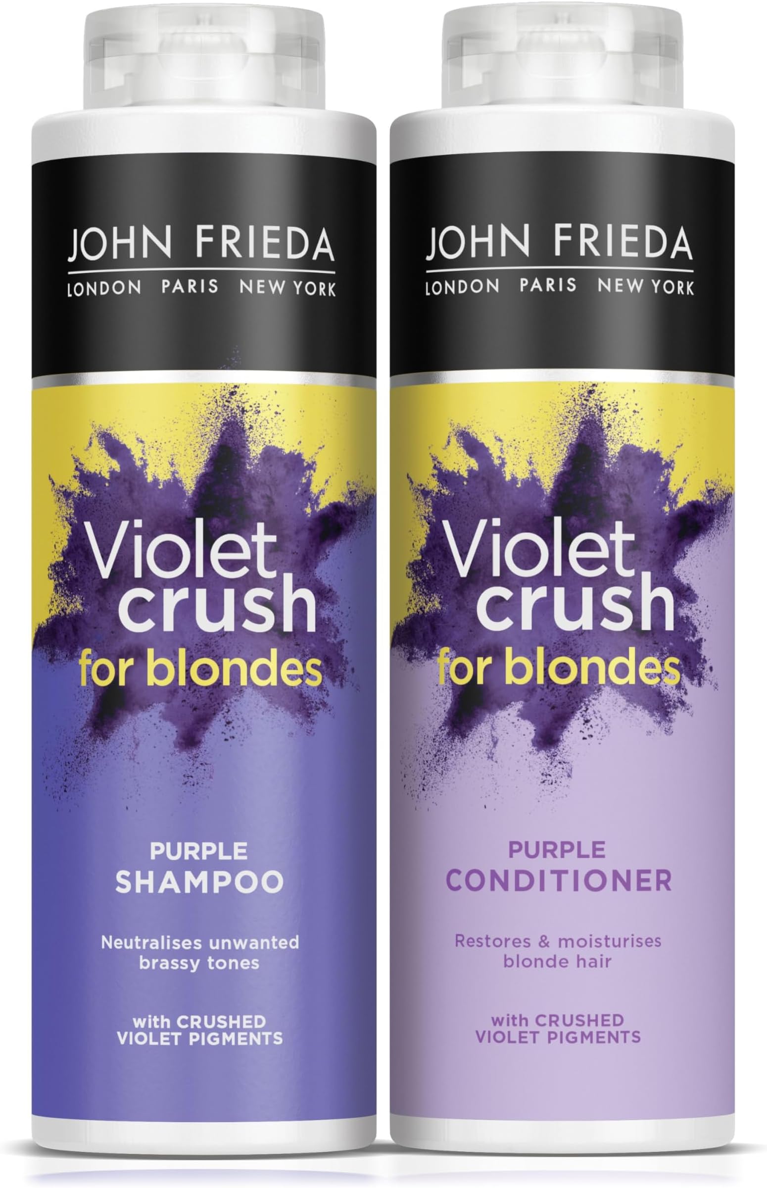 Violet Crush Purple Shampoo and Purple Conditioner Bundle, 2 x 500 ml, Neutralising and Toning Shampoo and Conditioner