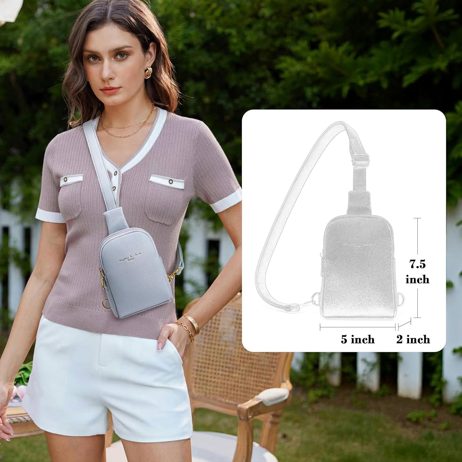 INICAT Small Sling Bag for Women Everyday & Travel Crossbody Bags Lightweight Cross Body Purses Vegan Leather - Image 2