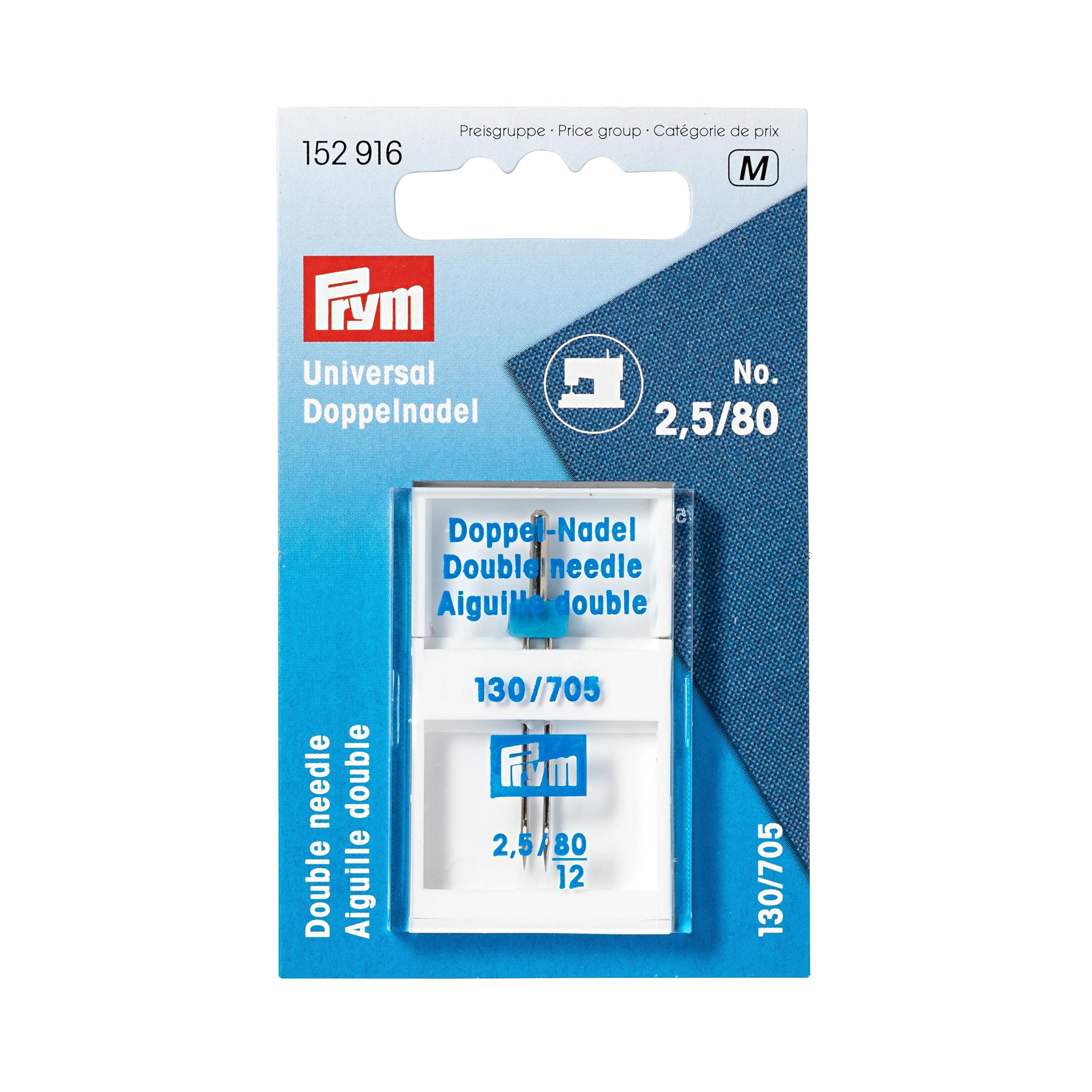 Prym - Twin Universal No. 80-2.5 Sewing Machine Needles - 1 Unit