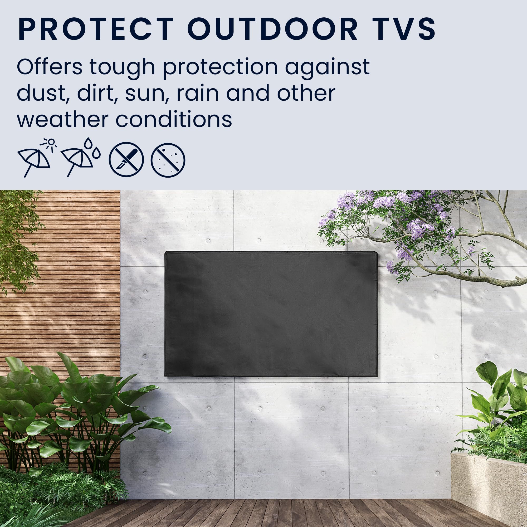kwmobile 55" TV Outdoor TV Abdeckung - Fernseher Hülle Bildschirmschutz - Schutzhülle wetterfest - Schwarz