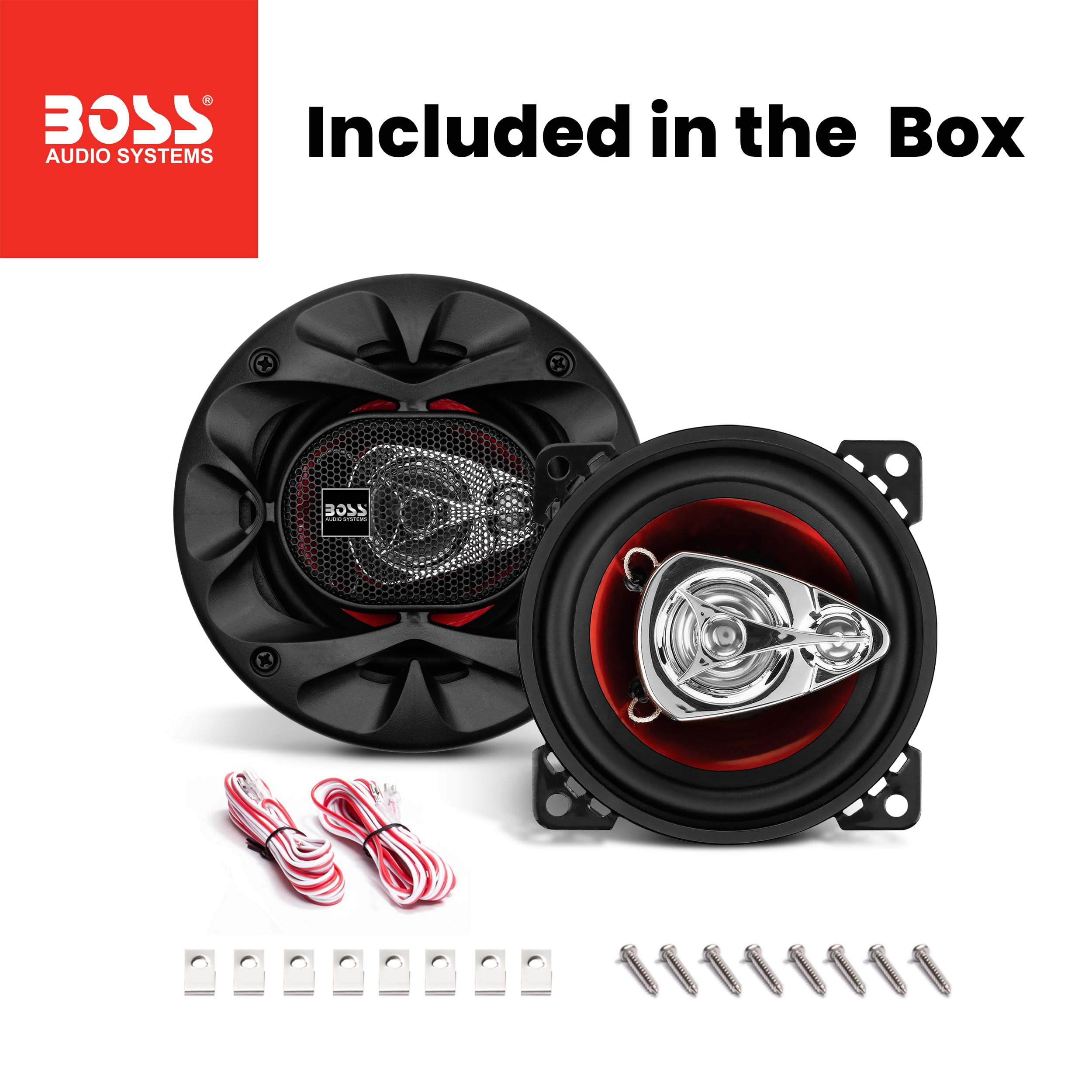 BOSS Audio Systems CH4330B Chaos Exxtreme - 2 Altoparlanti Coassiali 4x10 Pollici 3 Vie - Potenza Max 400W Per Portiera Auto - Cono In Poliuretano E Tweeter Piezo - 2