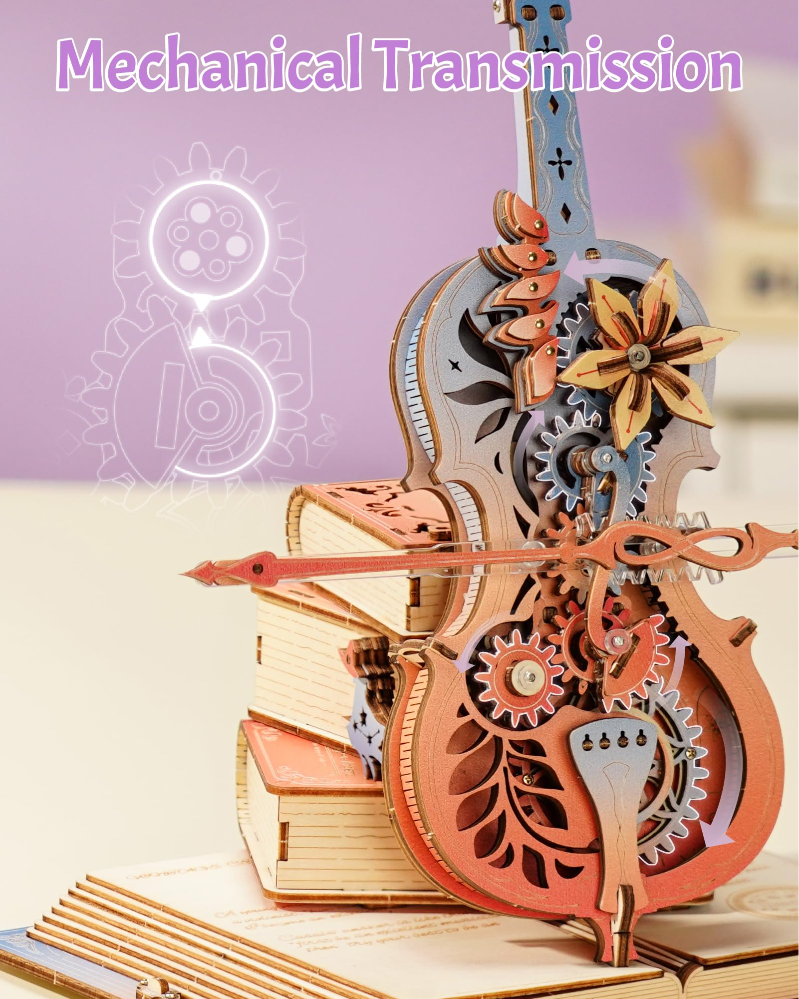 ROKR Drewniane modele puzzli 3D, zestawy dla dorosłych do budowania, drewniane modele, magiczna pozytywka, model mechaniczny, prezenty urodzinowe dla nastolatków i dorosłych (Symfonia wspaniałych snów