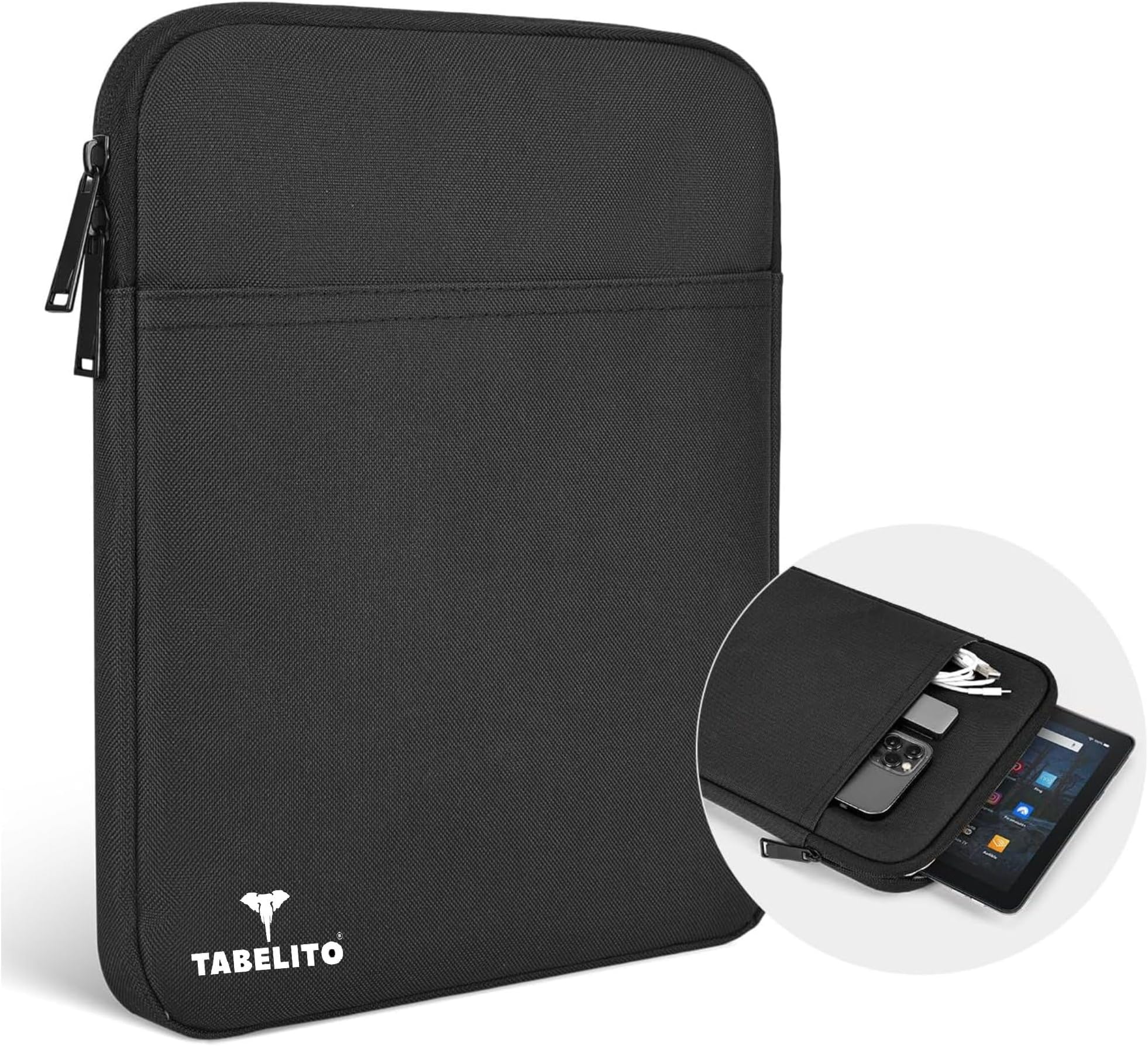 Tabelito Tablet Sleeve Bag Water-Resistant Case Cover Fits Upto 11.6 inch Tablets for Samsung/Lenovo/Galaxy Tab A9 Plus/S8/S9/Realme Pad/Honor Pad X9/Xiaomi Mi pad 6/Redmi Pad/Oneplus Pad(Black)