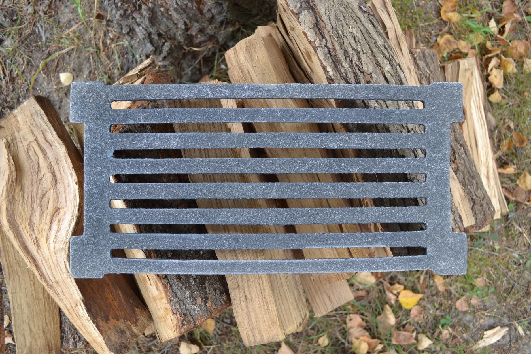 SEZAM Parrilla de Hierro Fundido para Horno o Chimenea, 40 x 20 cm, Plateada, Rejilla para Horno o Chimenea