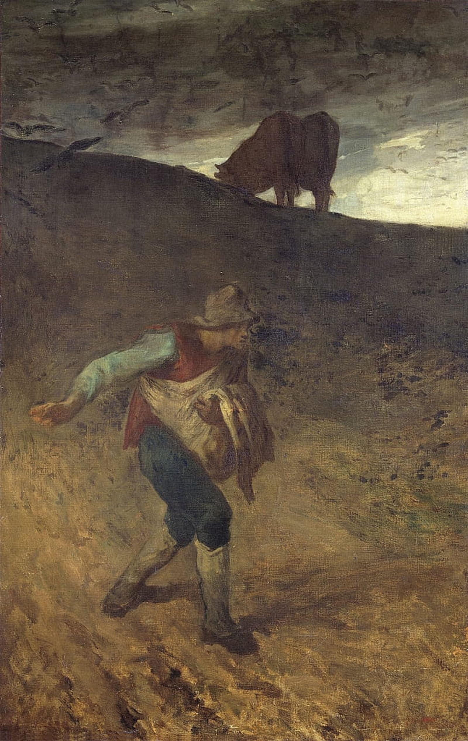 POSTERIIk Vintage Classic Picture Landscape Artwork the Sower' by Jean Francois Millets Portrait Canvas Painting for Office Home Decor 60x90cm