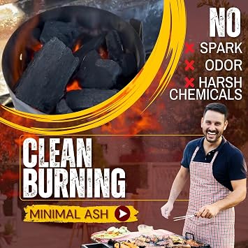Natural Premium Restaurant Extra Large Lump Charcoal Made from White Quebracho Wood for Grilling and Smoking, 20 LB