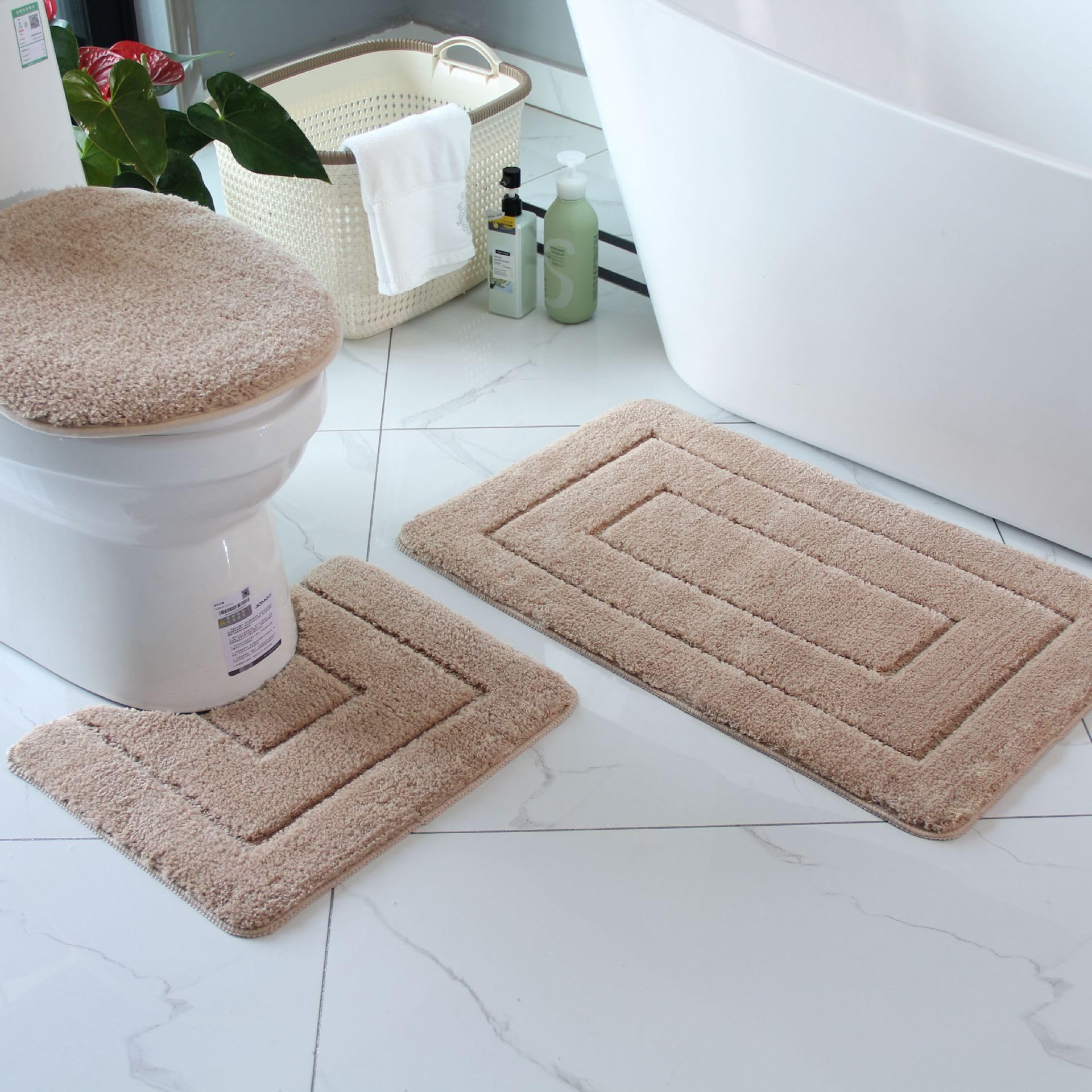 Tapis de salle de bain absorbant l'eau pour la douche et WC style européen