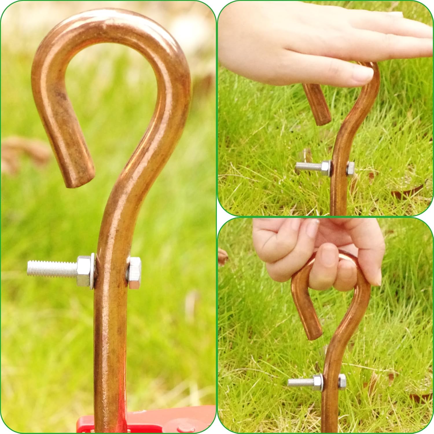 Electric Fence Wire Grounding Rod, Ground Rod with 4ft 12AWG Grounding Wire and Crocodile Clip, Great for Solar Electric Fence Charger, Electric Fence Generator