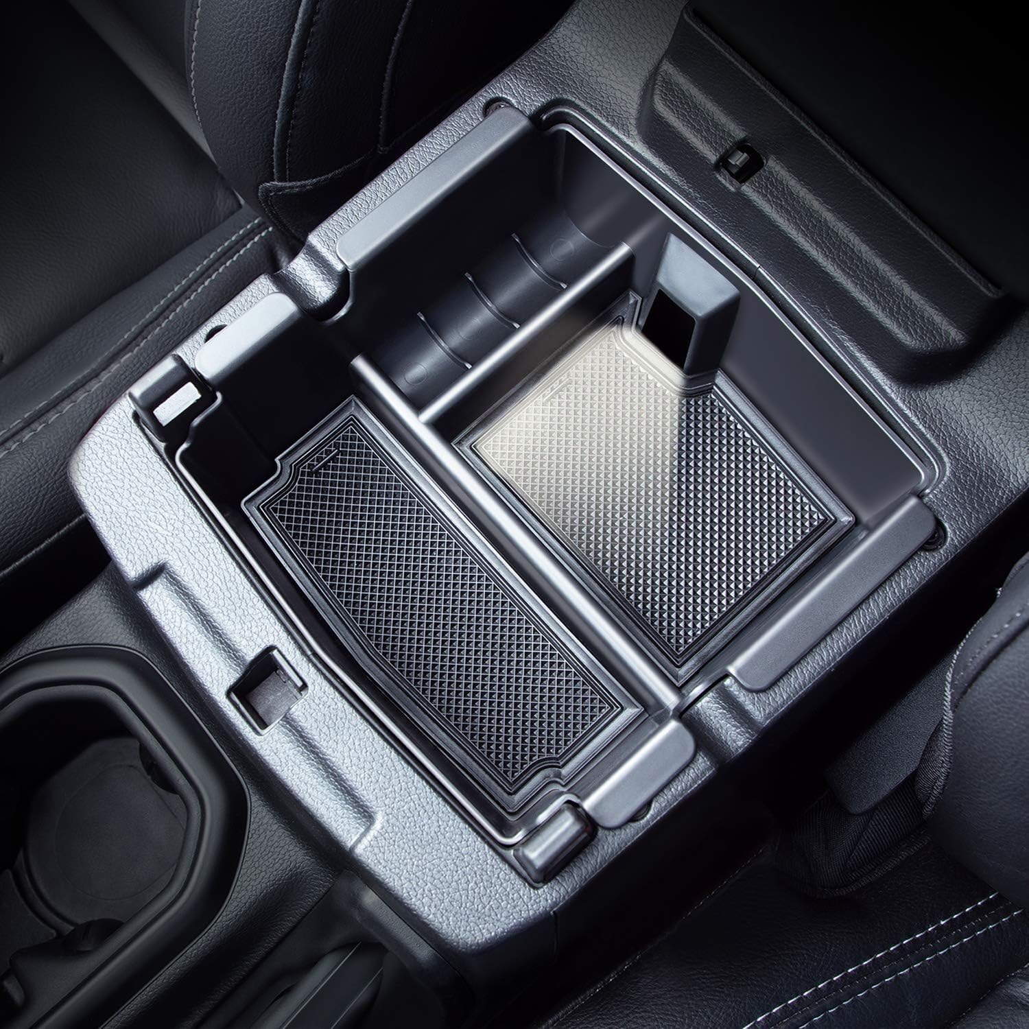 JKCOVER Compatible with Center Console Organizer Tray Jeep Wrangler JL/JLU 2018-2021 2022 2023 2024 2025 and Jeep Gladiator JT Truck 2020-2023 2024 2025 Insert Armrest Accessories (Not for JK/JKU)