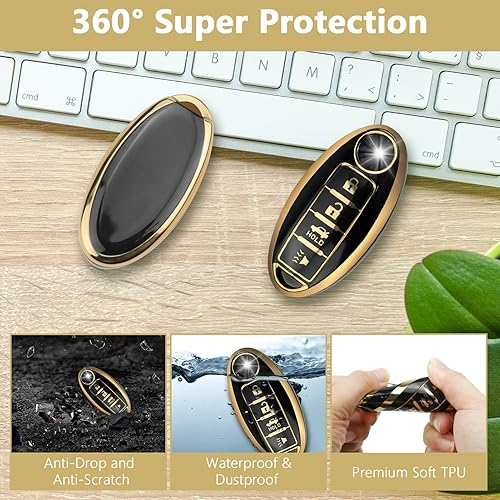 Miniatura 4 de Funda para llavero, compatible con Nissan Altima Rogue Sentra Pathfinder Frontier Maxima Titan Murano Kicks Juke Versa Armada GTR 370Z Leaf,