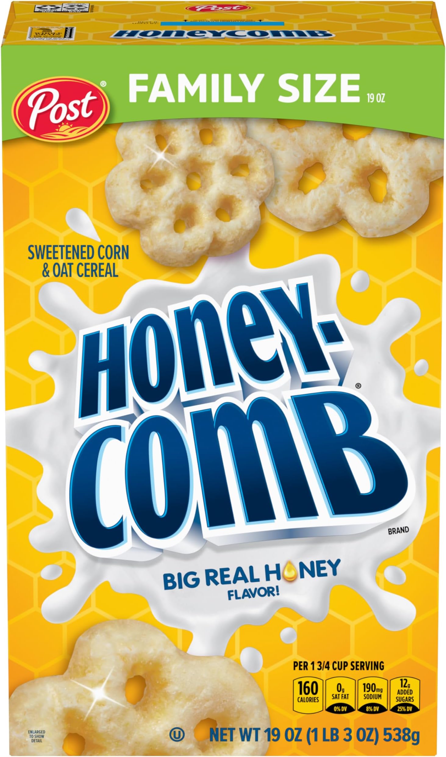 Honeycomb® Honey Flavored Sweetened Corn and Oat Breakfast Cereal, 19 oz Box