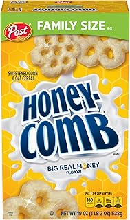 Honey Flavored Sweetened Corn and Oat Breakfast Cereal, 19 oz Box