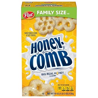 Honeycomb Honey Flavored Sweetened Corn and Oat Breakfast Cereal, 19 oz Box